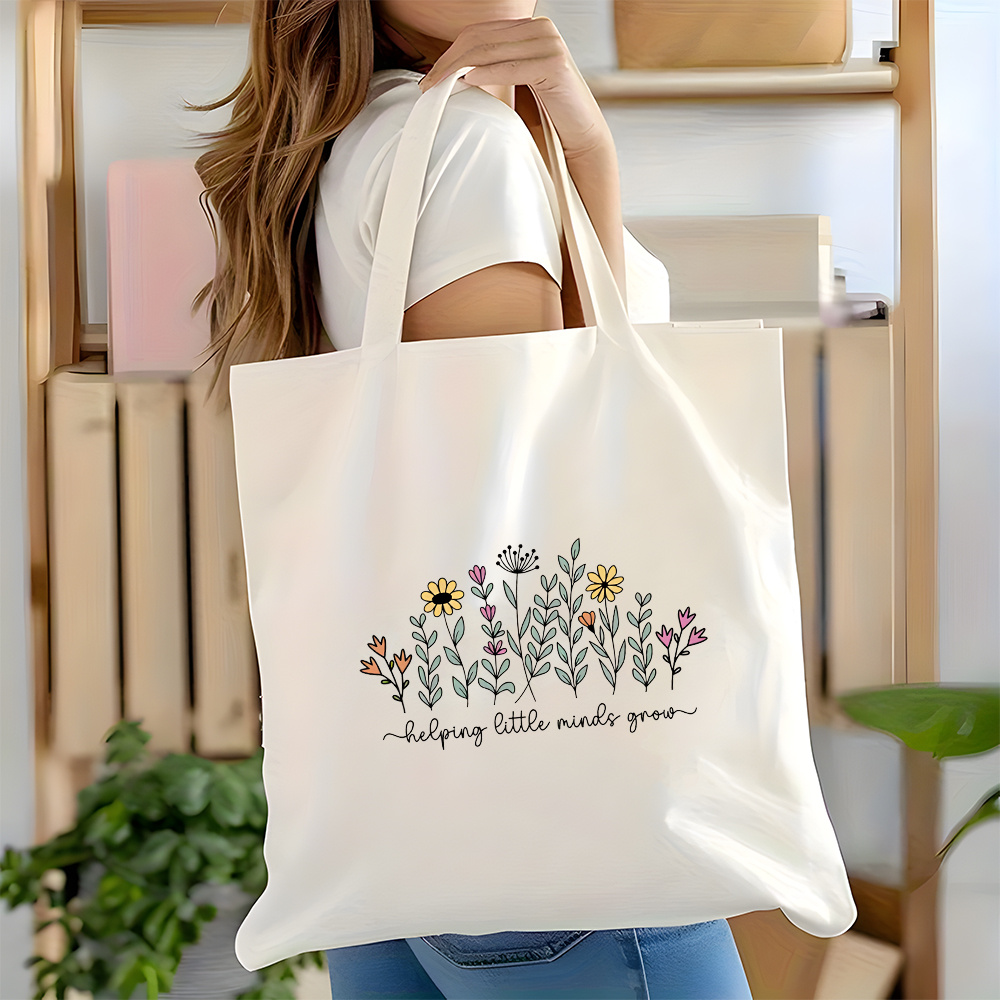Grow Bags - حقيبة حمل مطبوعة على الوجهين بعبارة