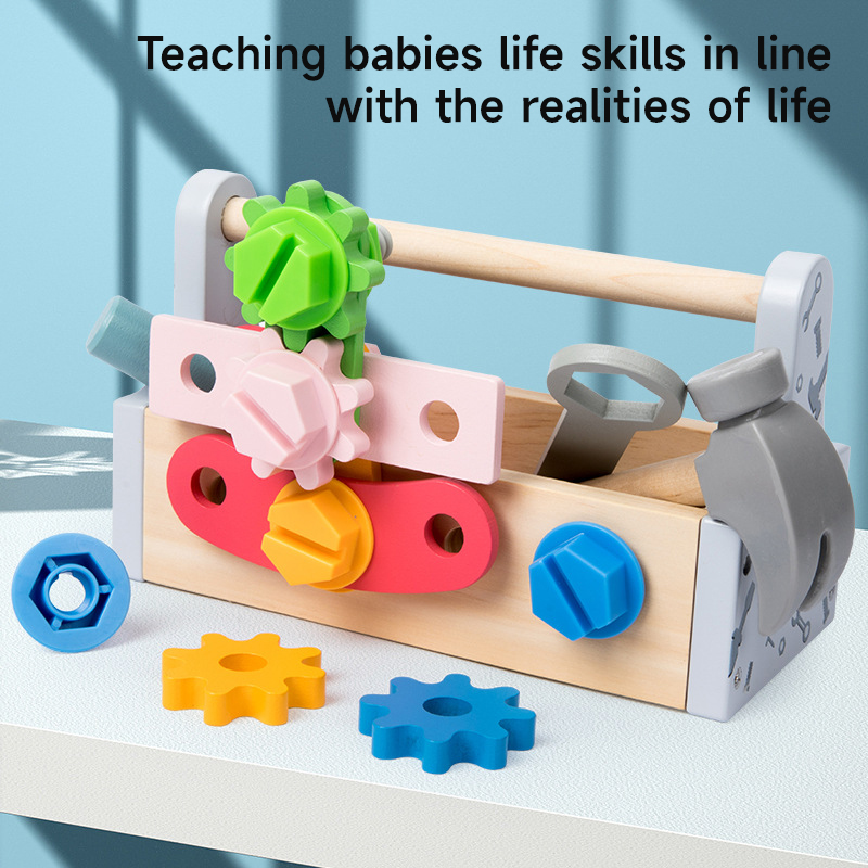 Gardening Tools For Kids - صندوق أدوات خشبي للأطفال، لعبة تعليمية