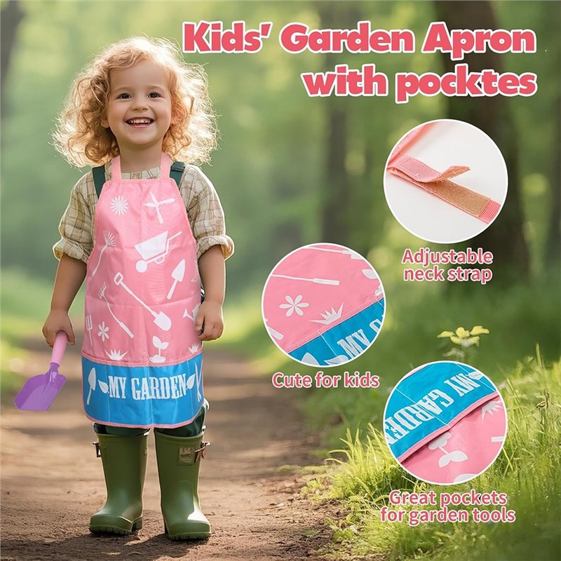 Gardening Tools Pink - مجموعة أدوات الحدائق الوردية للأطفال من