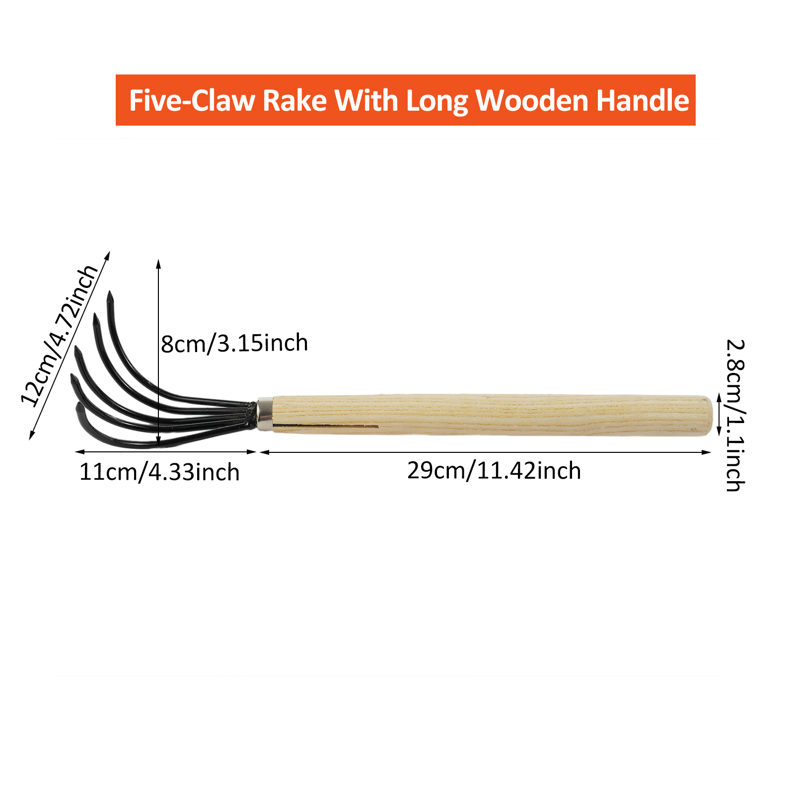 5-مخلب أشعل النار مع مقبض خشبي - مراجعة Gardening Tools On Sale وسعره