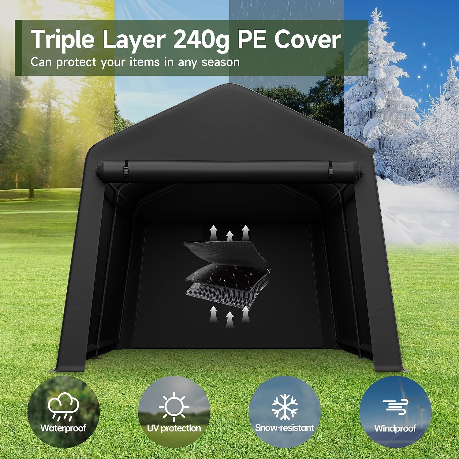 مخزن خارجي محمول 8x14 قدم مقاو - مراجعة Gardening Tool وسعره